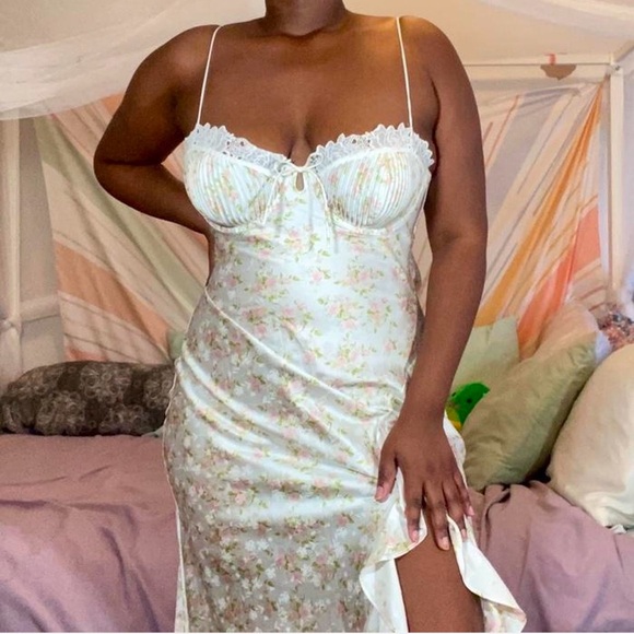 For Love and Lemons Chania Midi Floral Bustier Dress - Picture 3 of 4